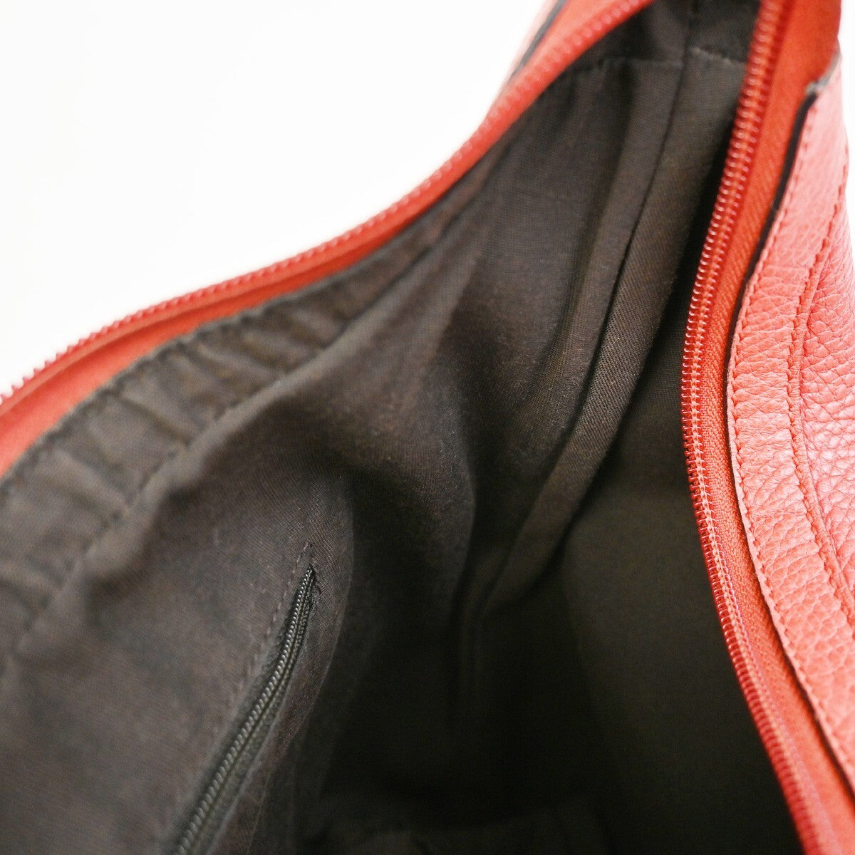 GUCCI Logo GG Pattern Shoulder Hobo Bag Leather Red SHW Italy 37FB597