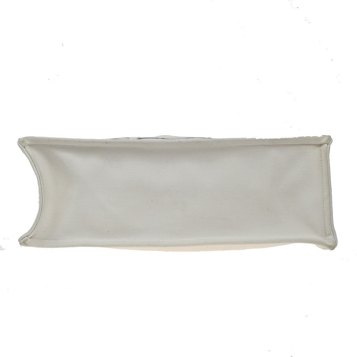 CHANEL CC Logo Cruise Line Miami Shoulder Tote Bag Canvas White 89KP264
