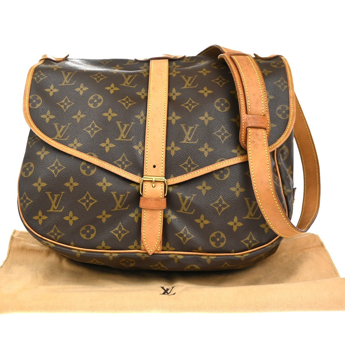 LOUIS VUITTON Saumur 35 Shoulder Bag Monogram Leather BN France M42254 96KC366