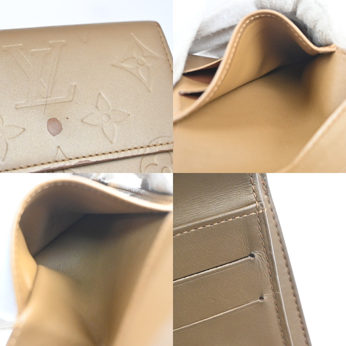 LOUIS VUITTON Porte Monnaie Billets Wallet Monogram Mat Gold BE M65117 67KD037