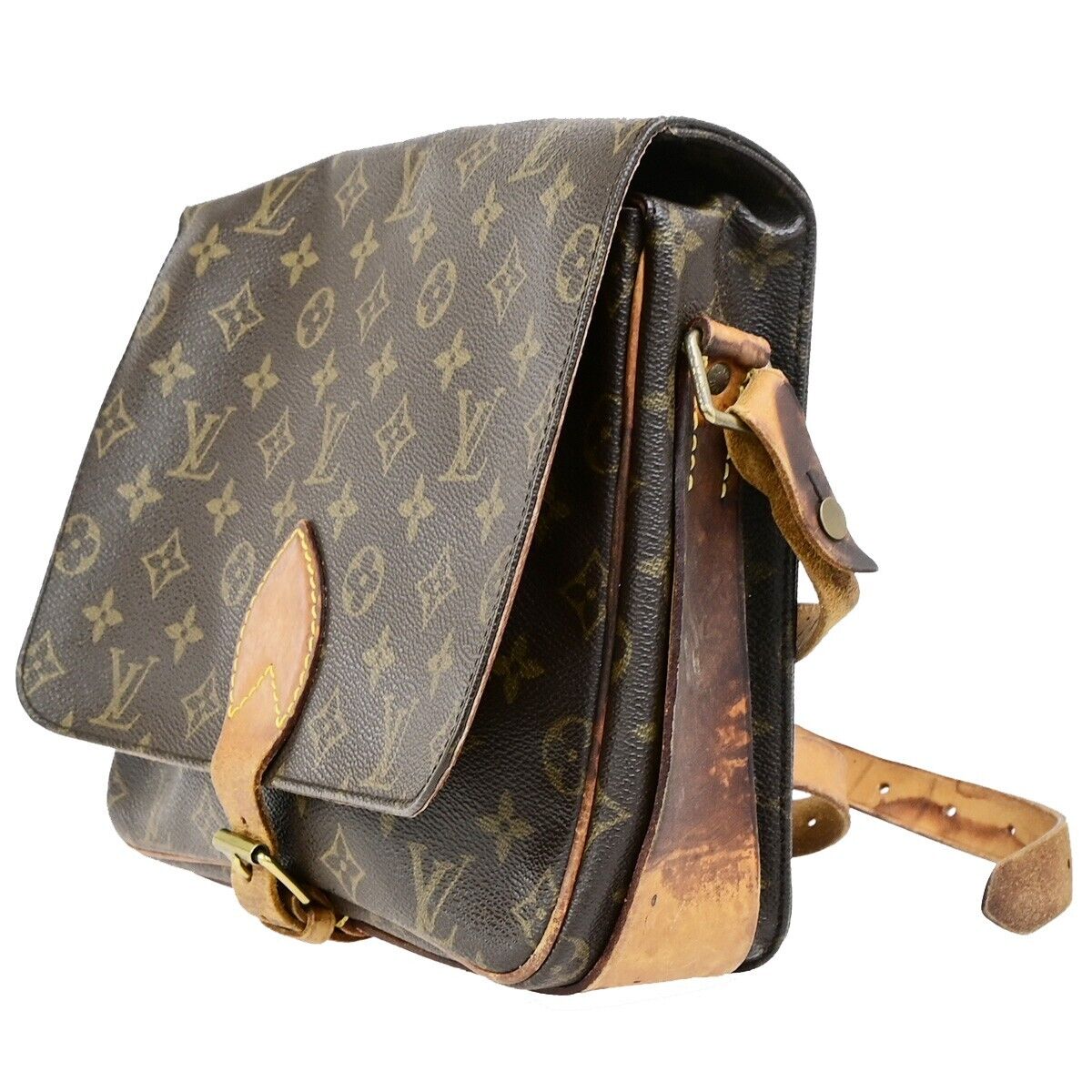 LOUIS VUITTON Cartouchiere GM Shoulder Bag Monogram Leather Brown M51252 67EC980