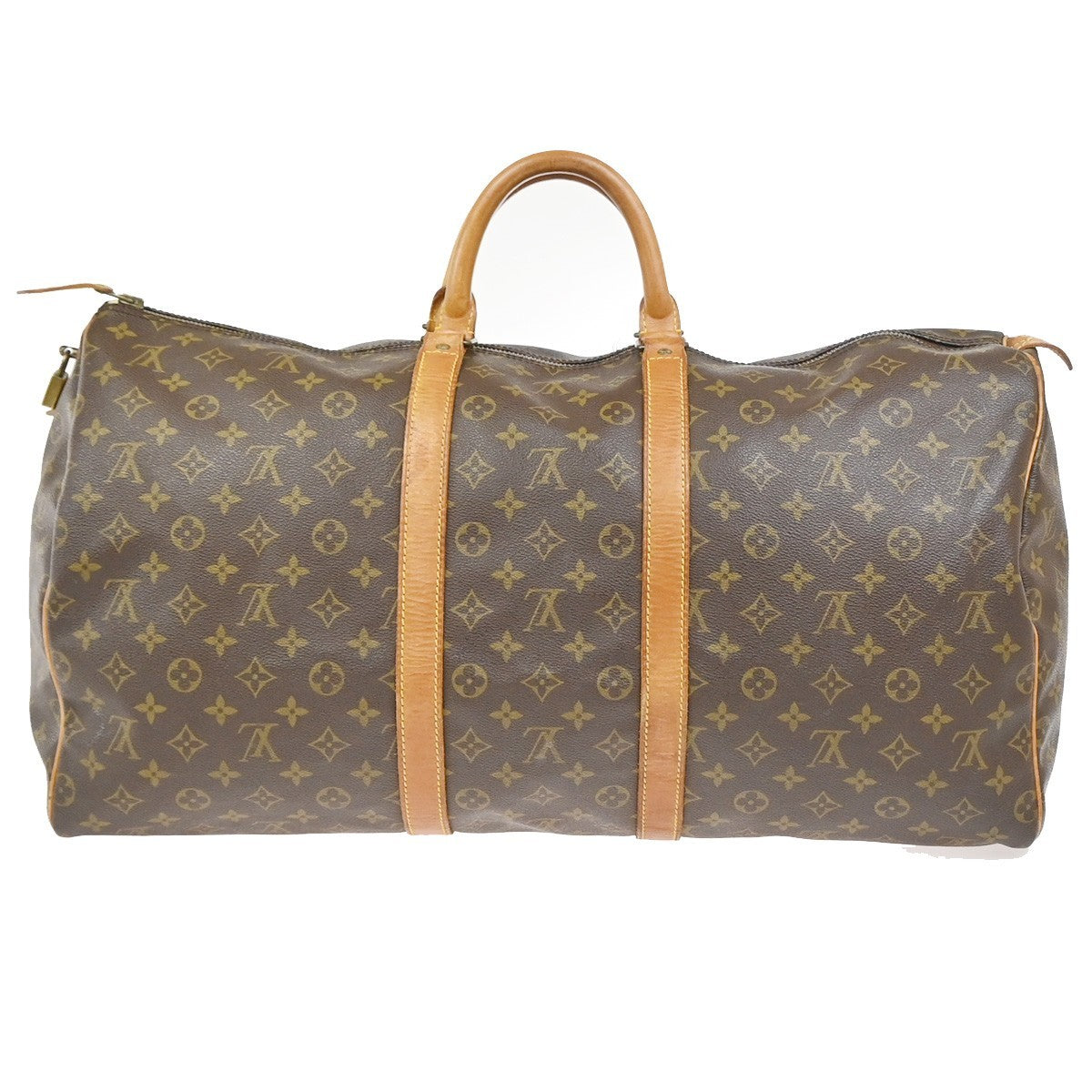 LOUIS VUITTON Keepall 55 Travel Hand Bag Monogram Leather Brown M41424 61YJ081