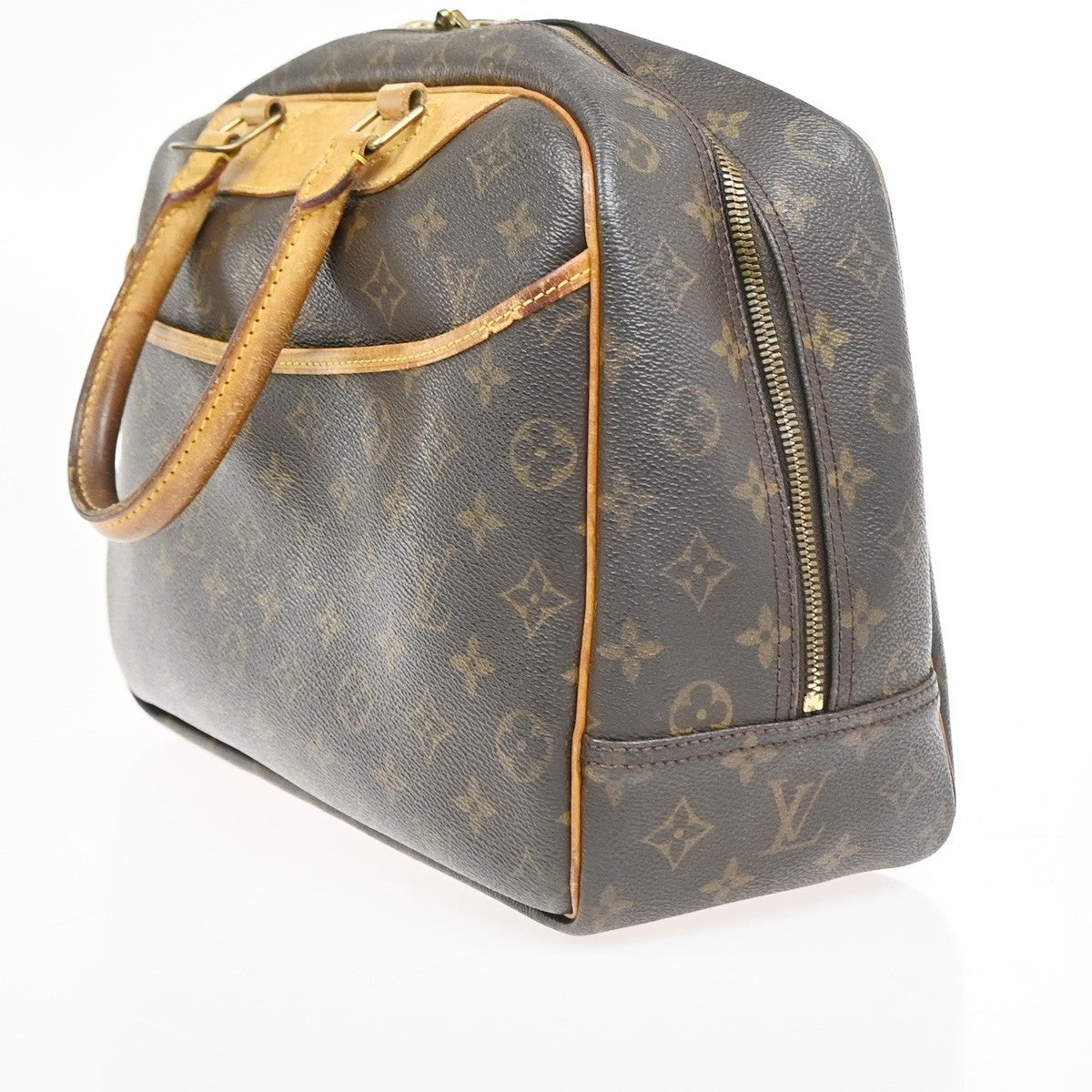 LOUIS VUITTON LV Logo Deauville Hand Bag Monogram Leather Brown M47270 37YH878
