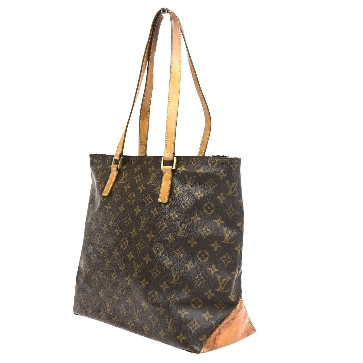 LOUIS VUITTON Cabas Mezzo Shoulder Bag Monogram Leather Brown M51151 34CB044