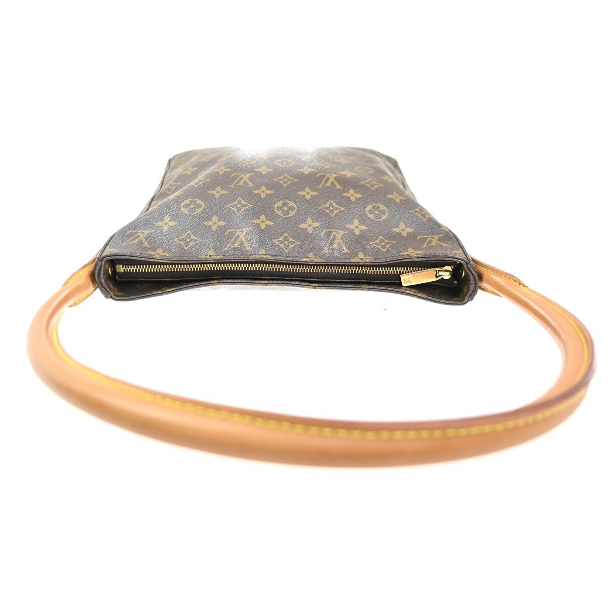 LOUIS VUITTON Logo Looping GM Shoulder Bag Monogram Leather Brown M51145 13KC475