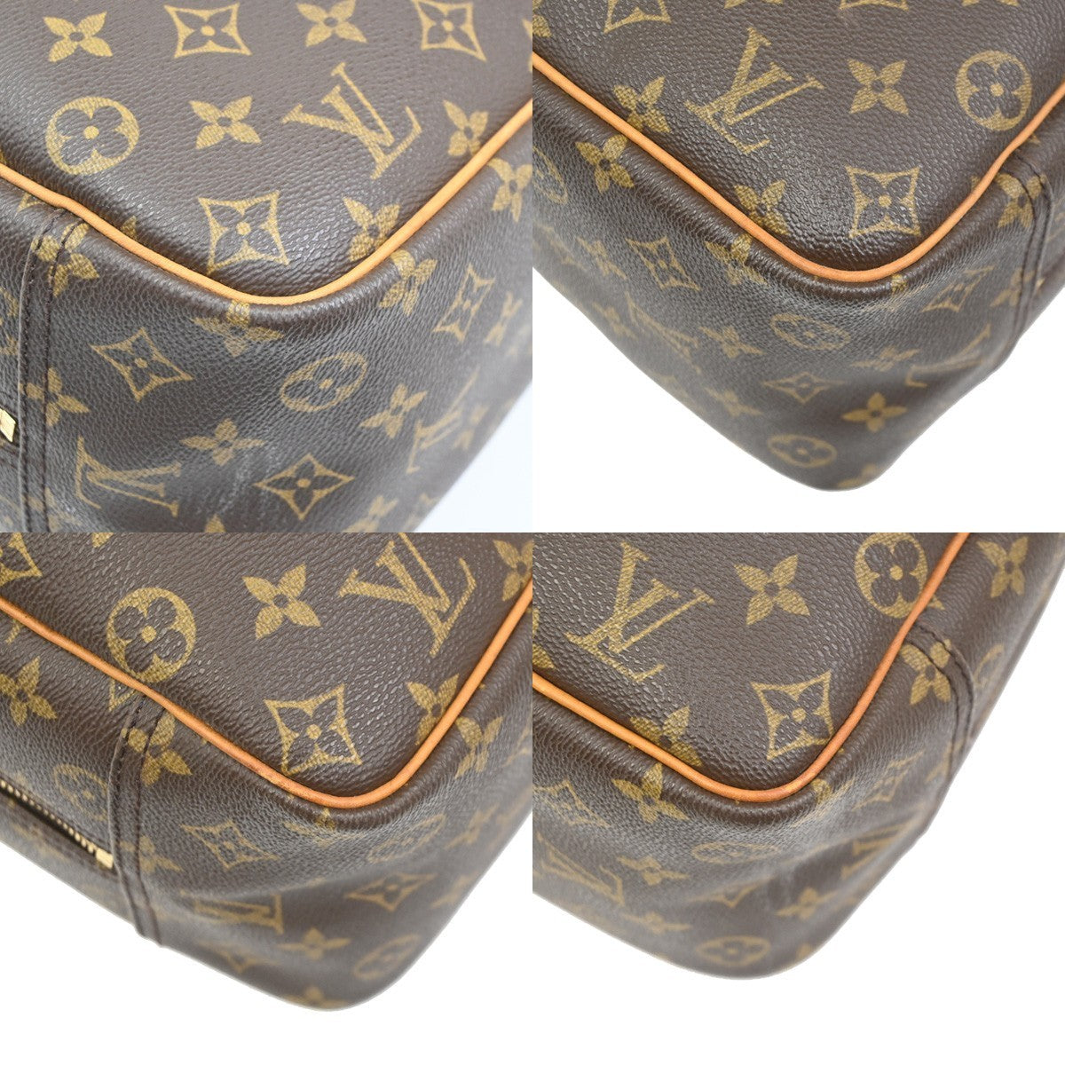 LOUIS VUITTON LV Logo Deauville Hand Bag Monogram Leather Brown M47270 88TA717