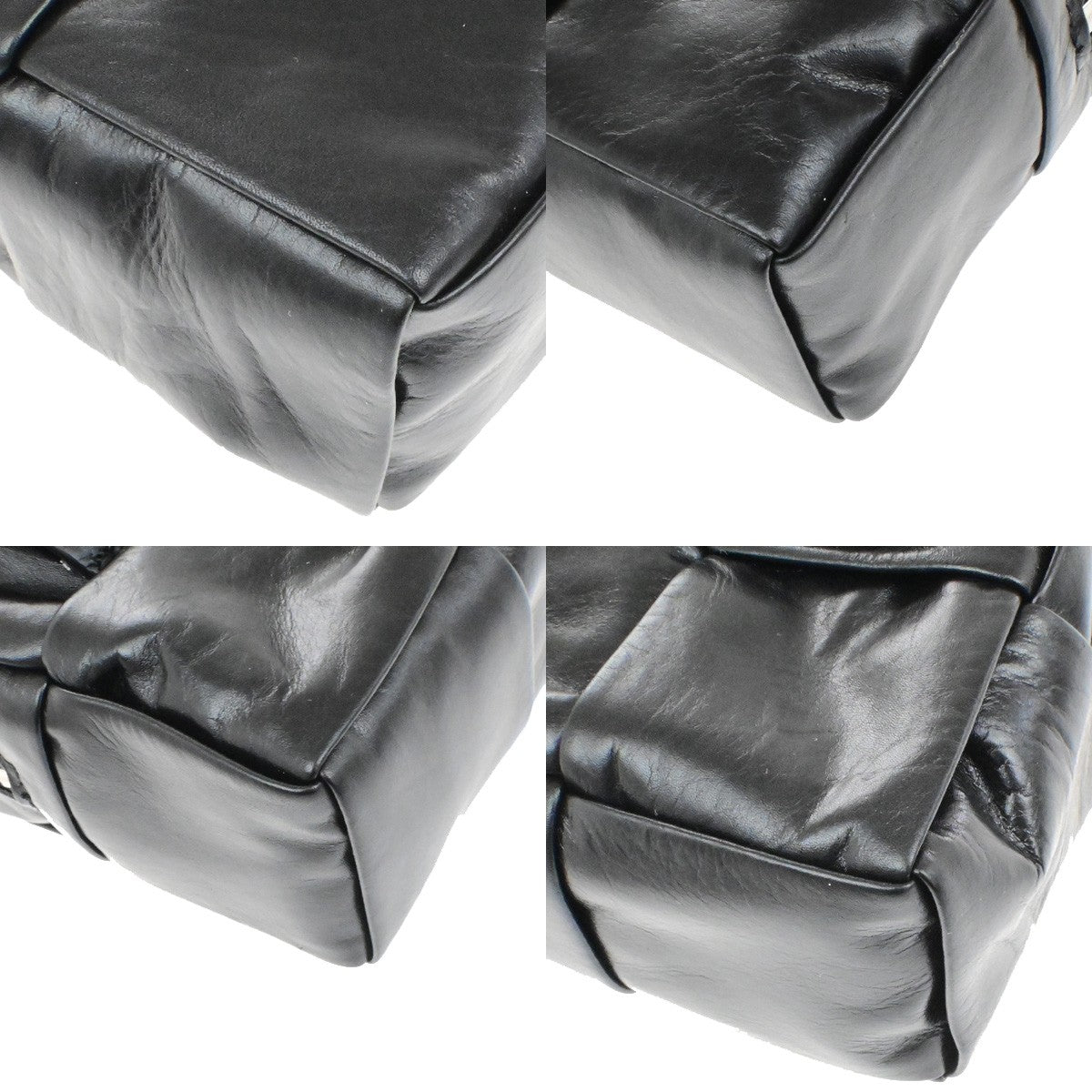 BOTTEGA VENETA Logo Cassette Mini Belt Bum Bag 100cm/40in Leather BK SHW 19RL092