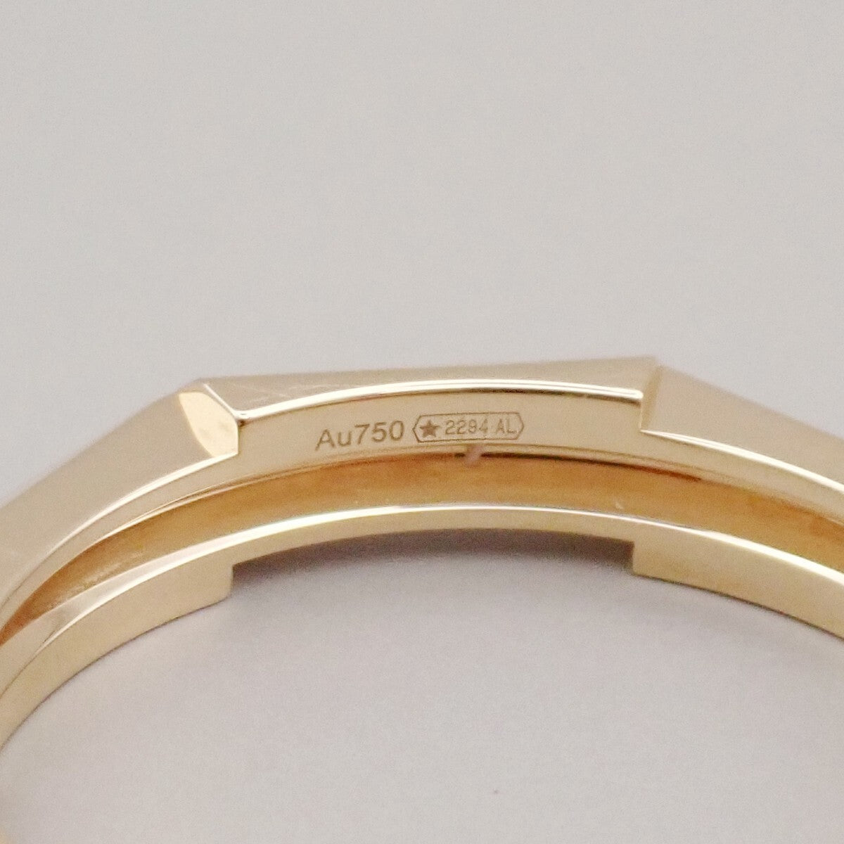 GUCCI Logo Link To Studded Ring Au750 (18K) Size 22 Yellow Gold Italy 25RK868