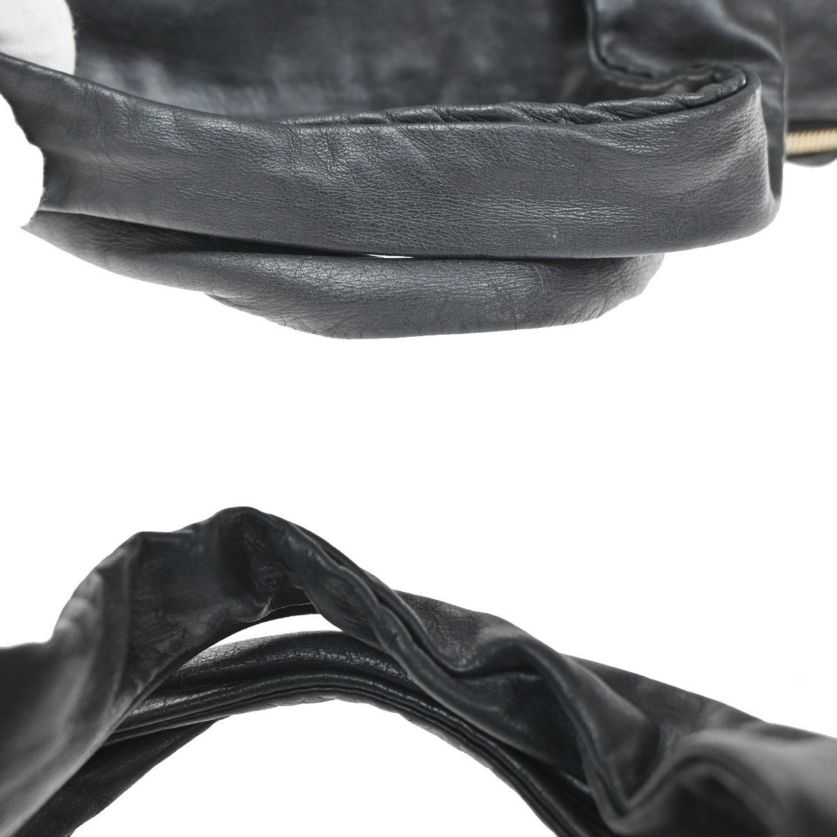 GUCCI Logo Hysteria Large Shoulder Hand Bag Leather Black GHW Italy 70YJ141