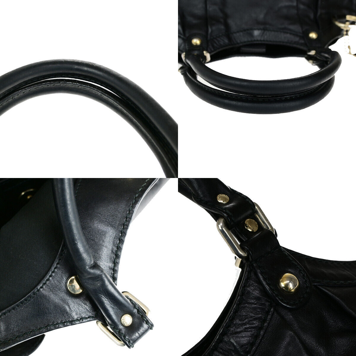 GUCCI GG Sukey Shoulder Hand Bag Guccissima Leather Black SHW 30SJ470