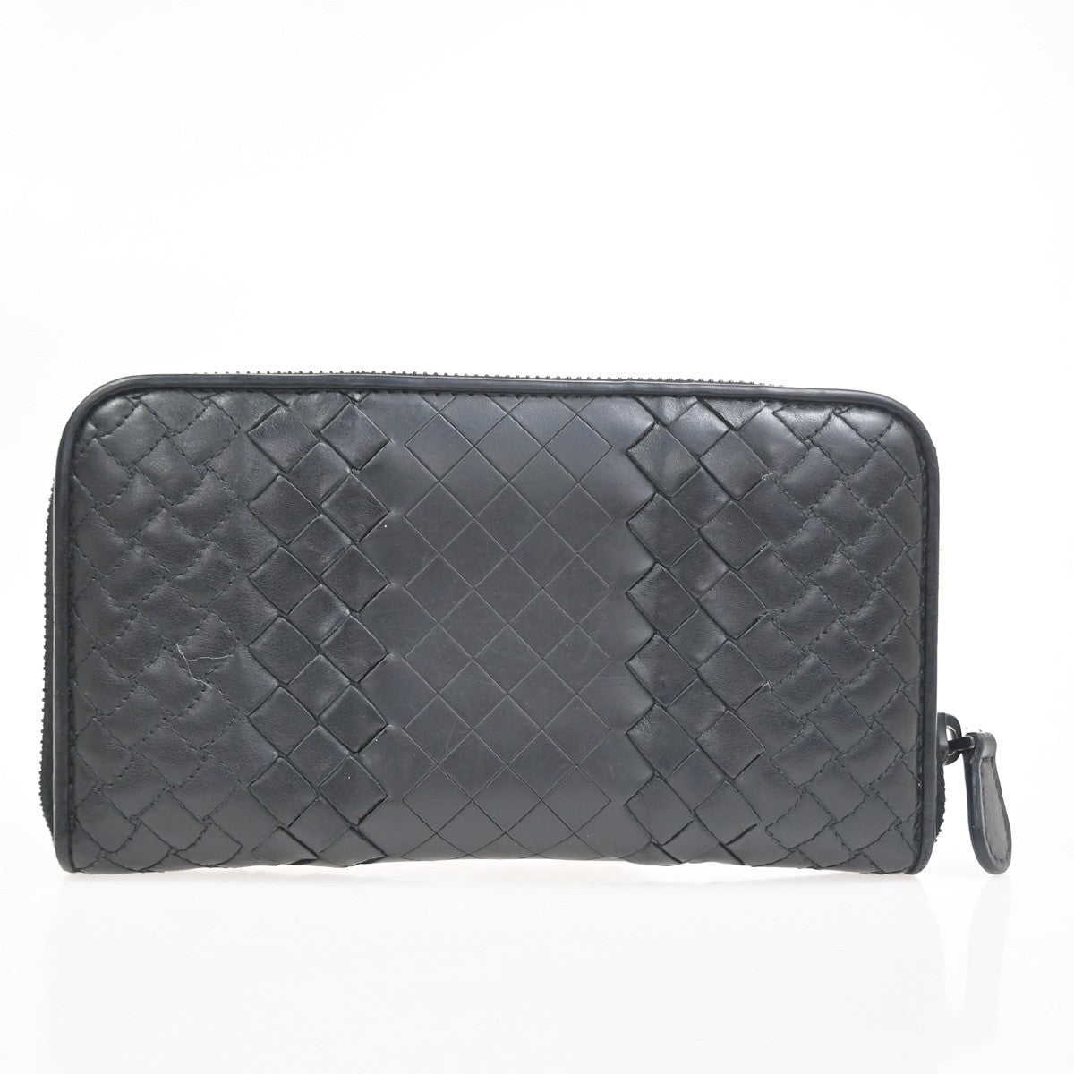 BOTTEGA VENETA Intrecciato Zipper Long Wallet Leather Brown Italy 65KD095
