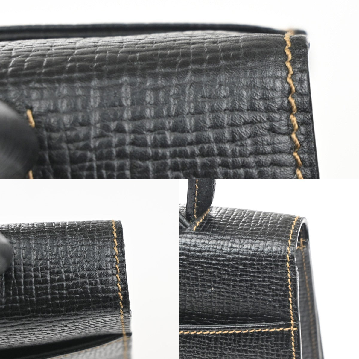 LOEWE Logo Barcelona Shoulder Hand Bag Leather Black GHW Spain 87YH942