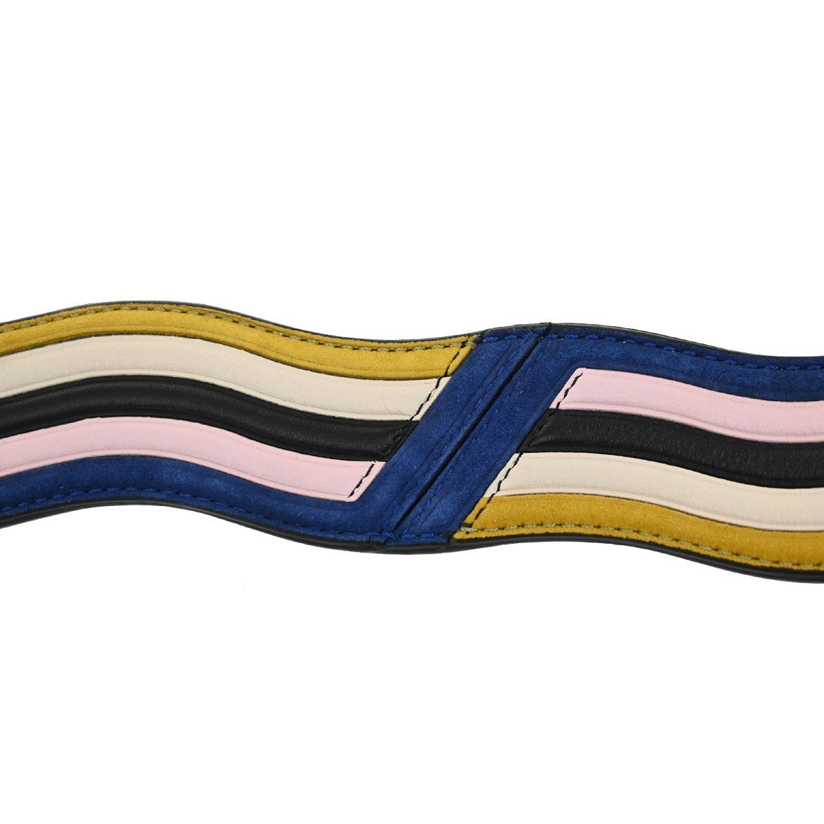FENDI Logo Strap You Bag Shoulder Strap Leather Black Multicolor 67RL422