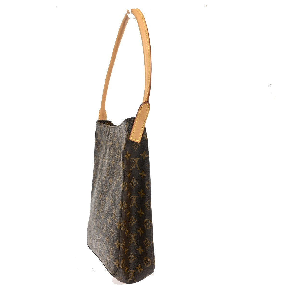 LOUIS VUITTON Logo Looping GM Shoulder Bag Monogram Leather Brown M51145 12KC962