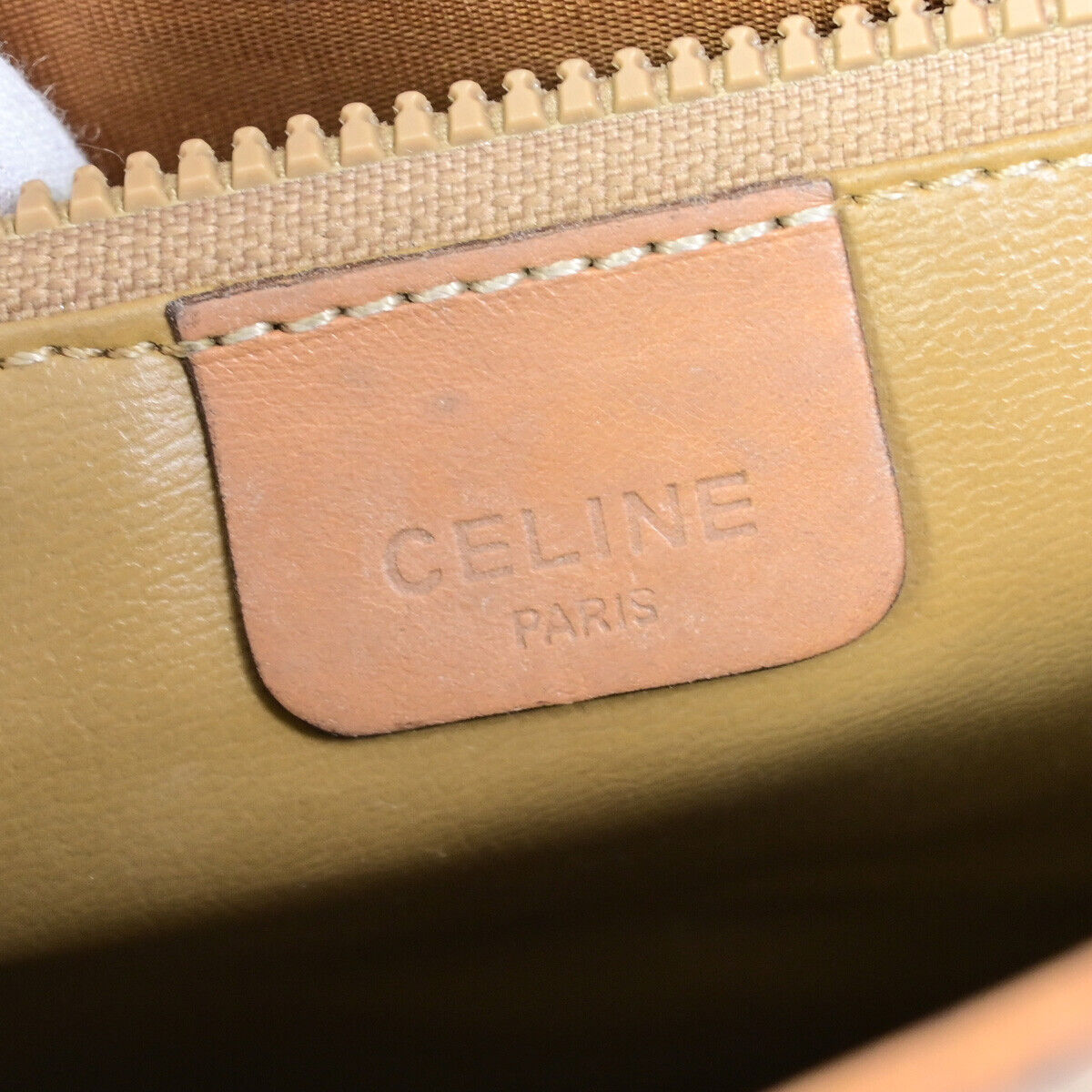 CELINE Logo Macadam Pattern Clutch Hand Bag PVC Leather Brown GHW 07YF602