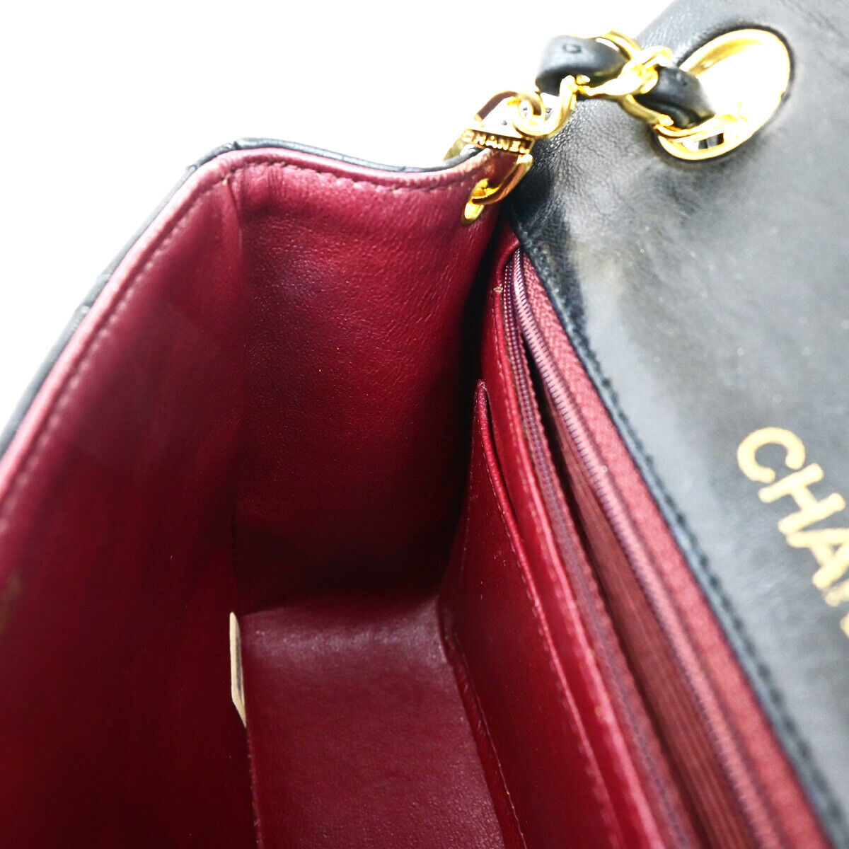 CHANEL CC Mini Matelasse Chain Shoulder Bag Leather GHW Black Vintage 359RJ892