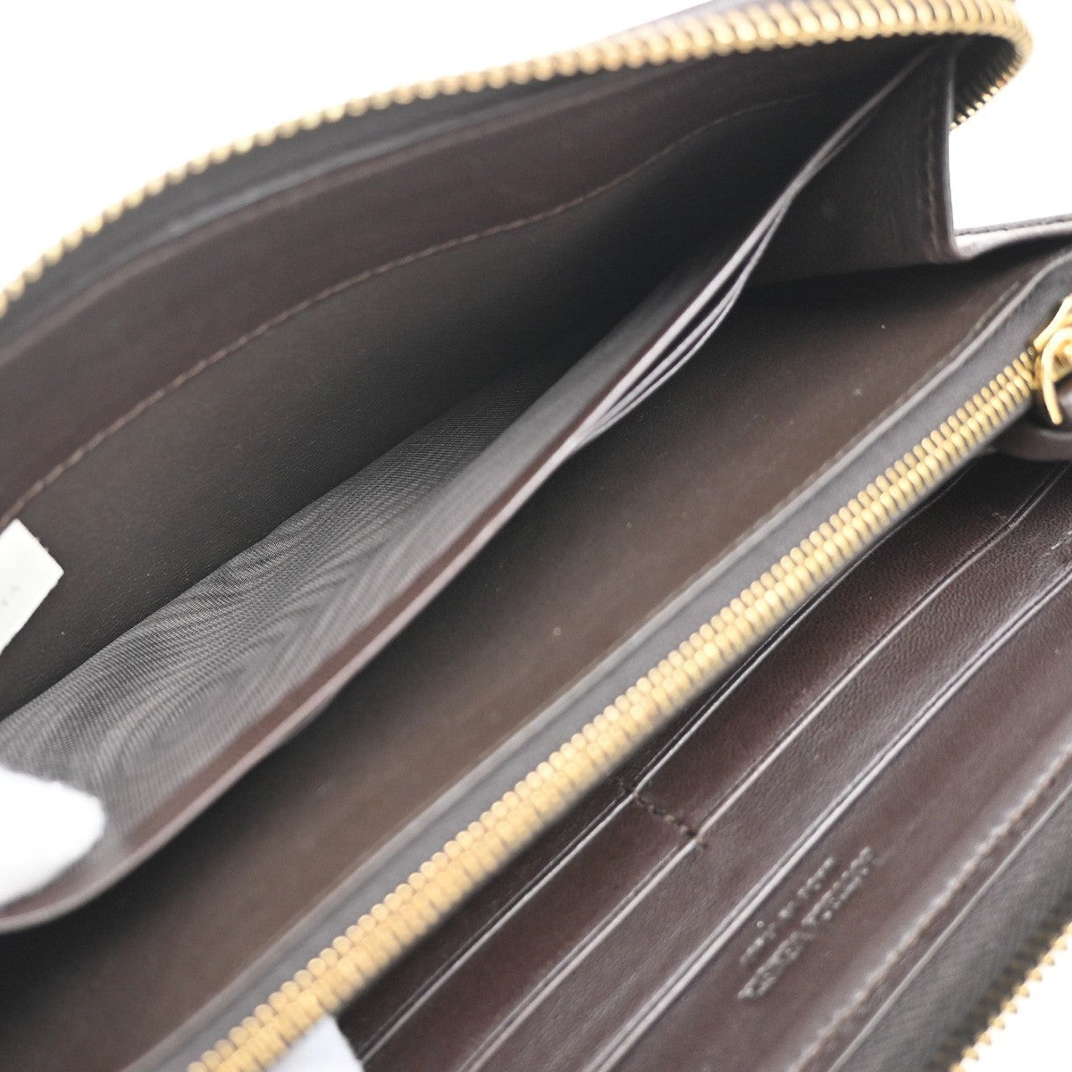 BOTTEGA VENETA Logo Intrecciato Long Zipper Around Wallet Leather Brown 65KP233
