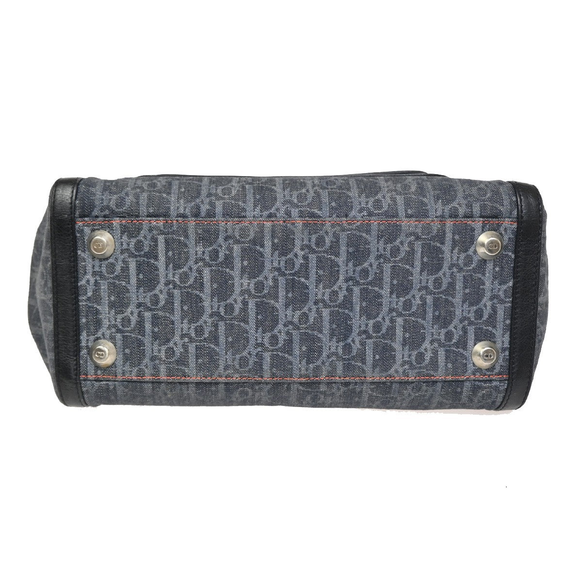 CHRISTIAN DIOR Trotter Flight Hand Tote Bag Denim Leather Blue SHW Italy 50ZA292