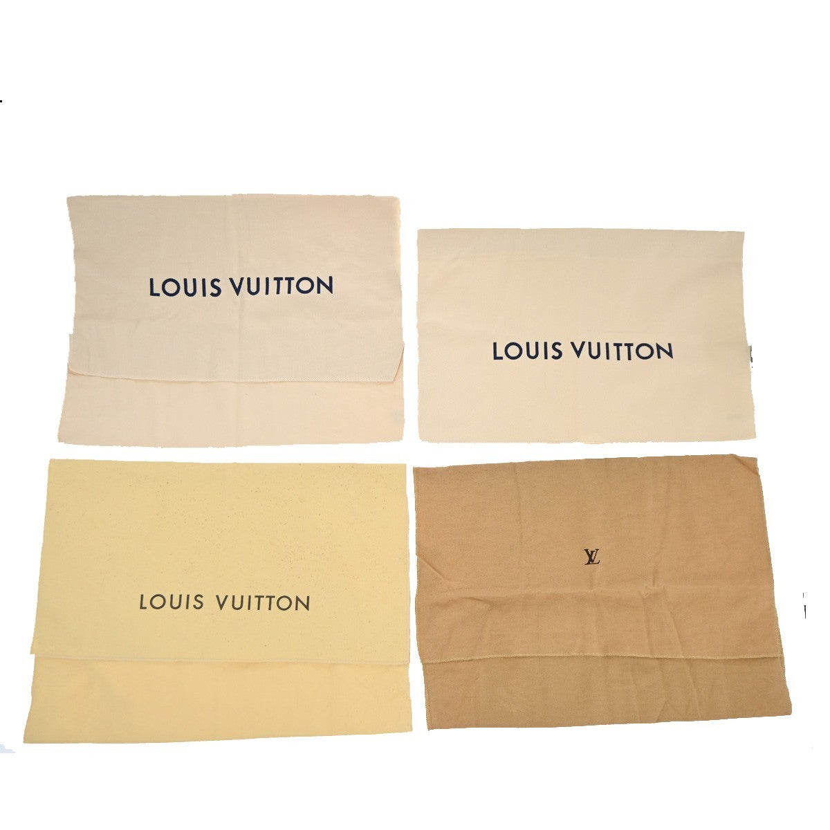 LOUIS VUITTON Logo 20 Set Drawstring Dust Bag Canvas Cotton Beige Brown 63EG383