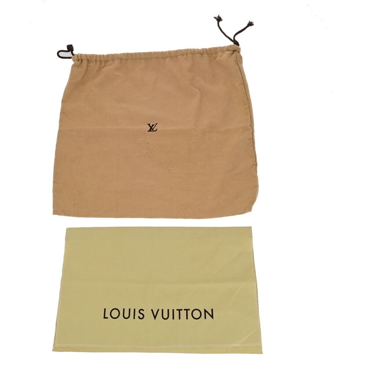 LOUIS VUITTON Logo 10 Set Dust Bag Drawstring Canvas Cotton Beige Brown 09EB418