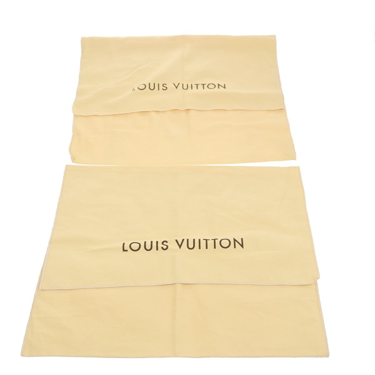 LOUIS VUITTON Logo 10 Set Dust Bag Drawstring Canvas Cotton Beige Brown 09KC752