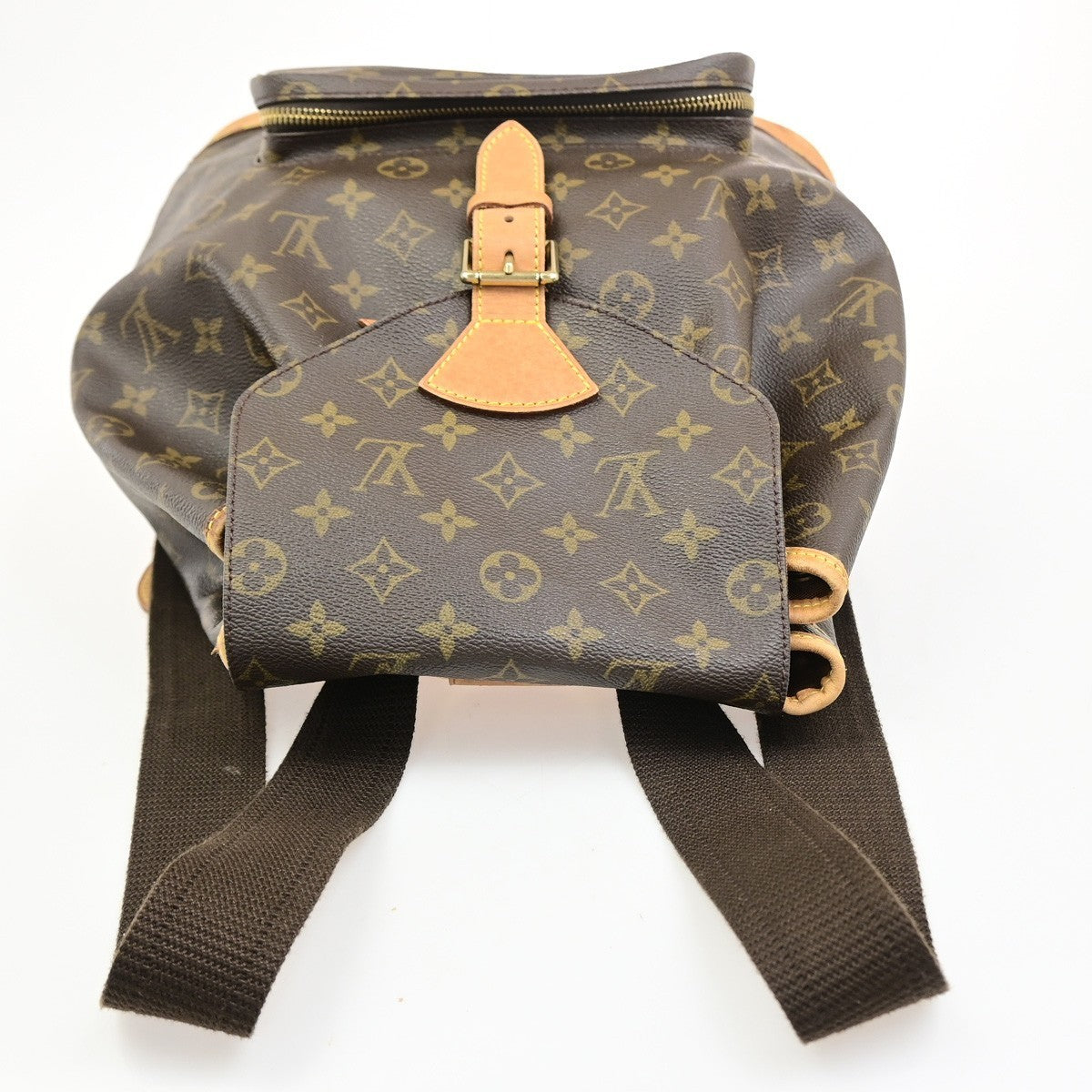 LOUIS VUITTON Montsouris GM Backpack Bag Monogram Leather Brown M51135 95PA104