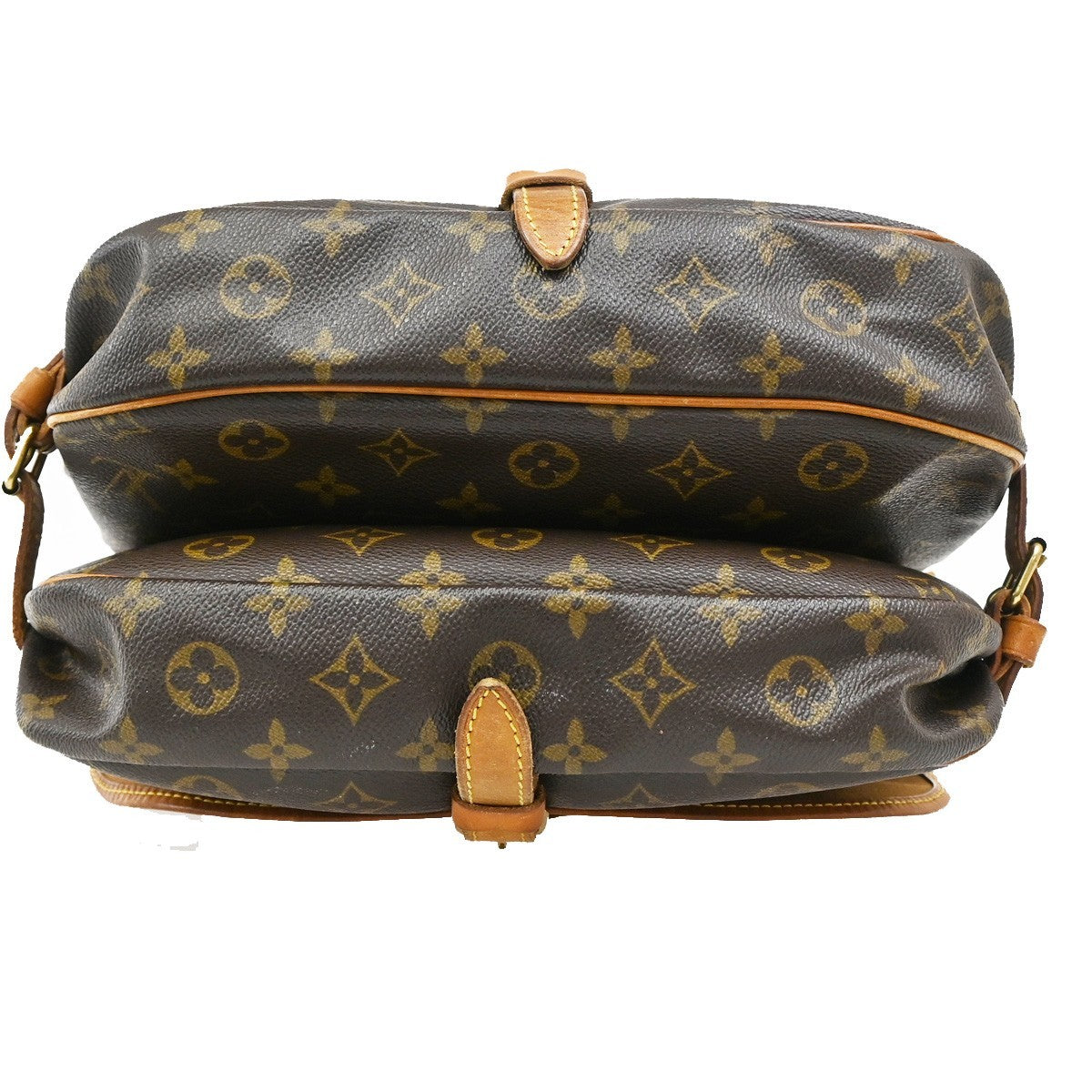 LOUIS VUITTON Logo Saumur 30 Shoulder Bag Monogram Leather Brown M42256 83CA215