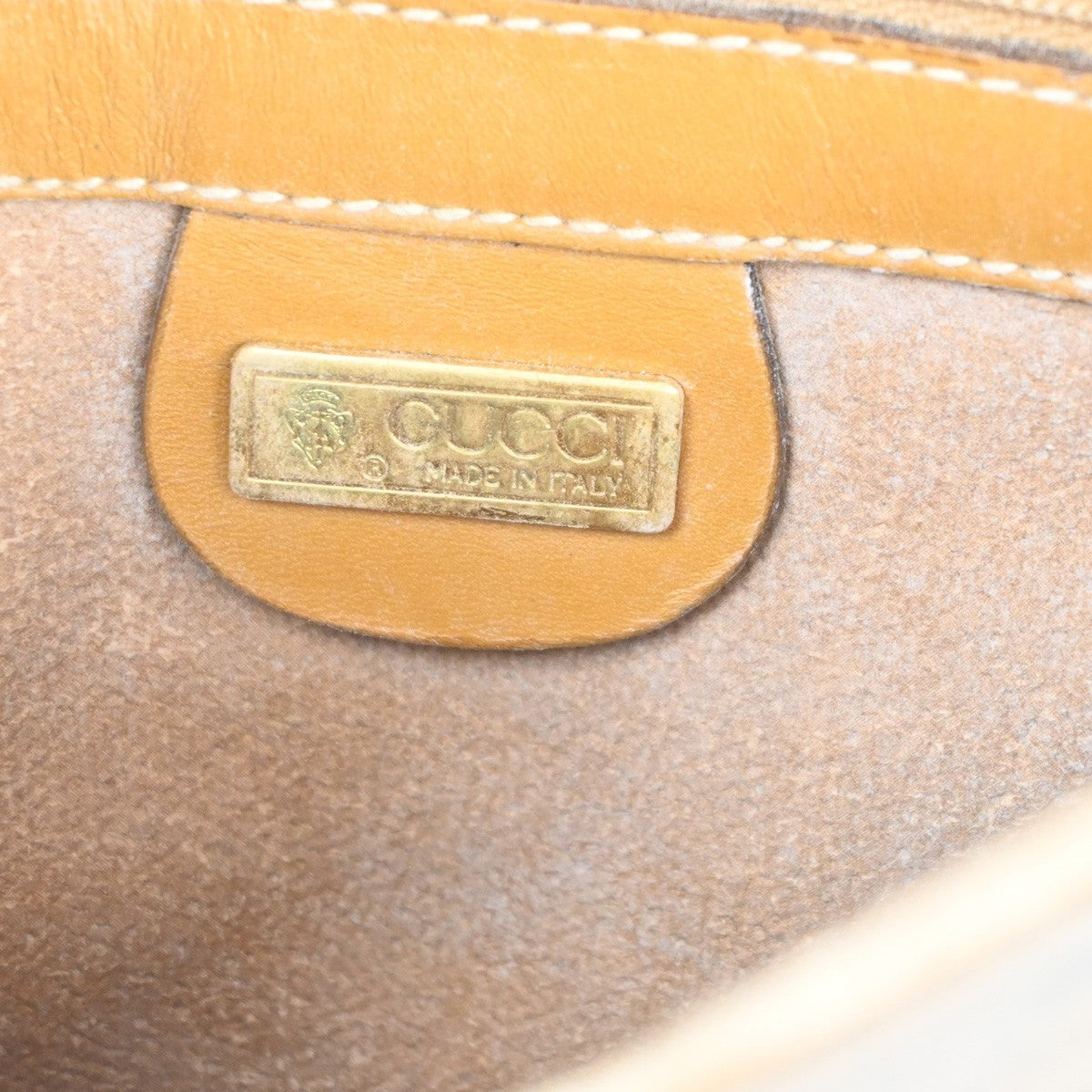 GUCCI Micro GG Pattern Shoulder Bag PVC Leather Brown Italy GHW 63TA478