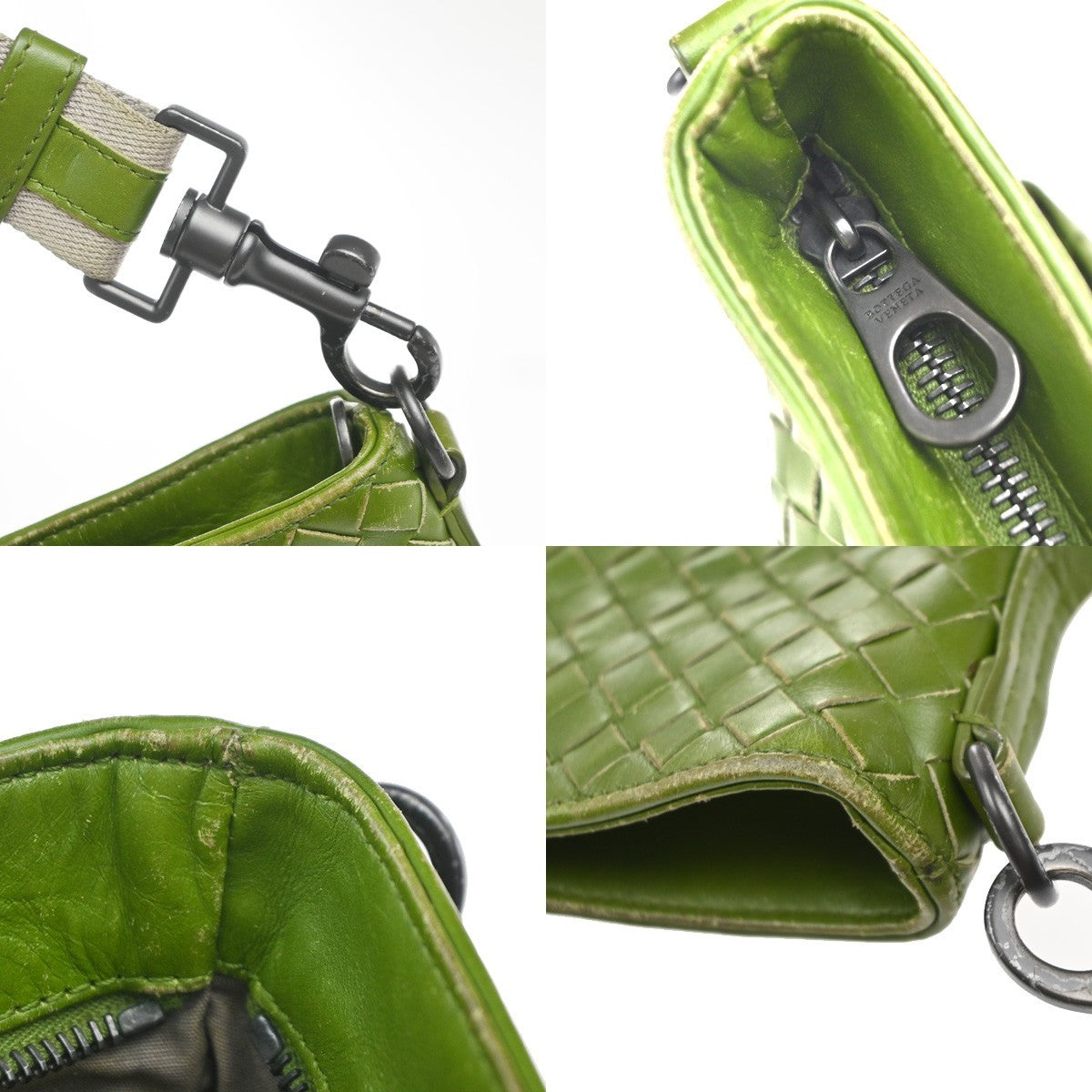 BOTTEGA VENETA Intrecciato Crossbody Shoulder Bag Leather Green Italy 16EG288