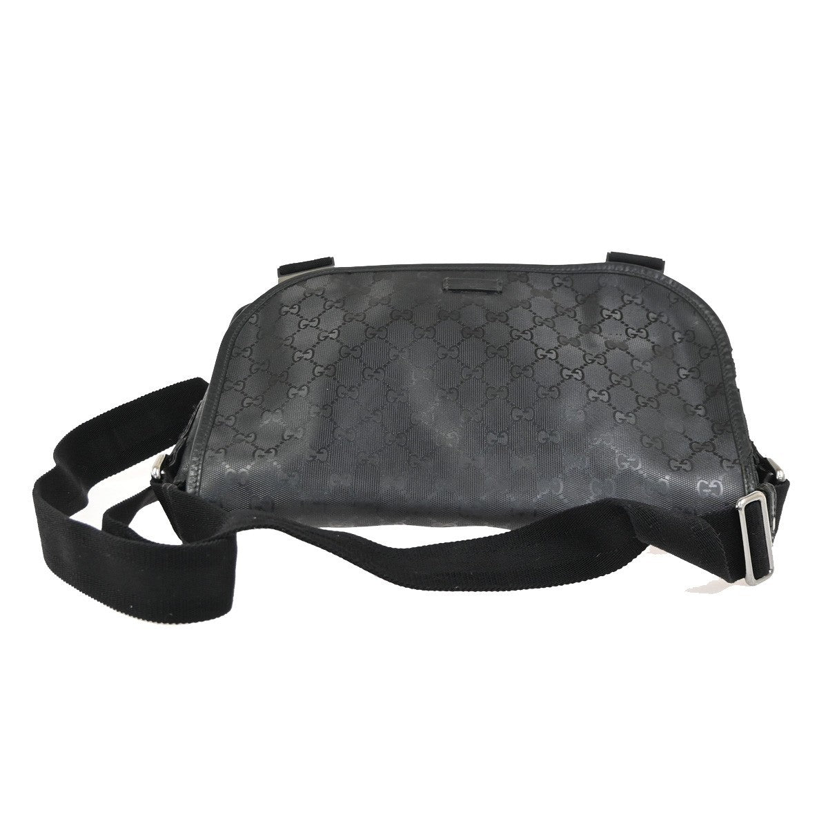 GUCCI Logo GG Pattern Imprime Shoulder Bag PVC Leather Black SHW Italy 34KC635