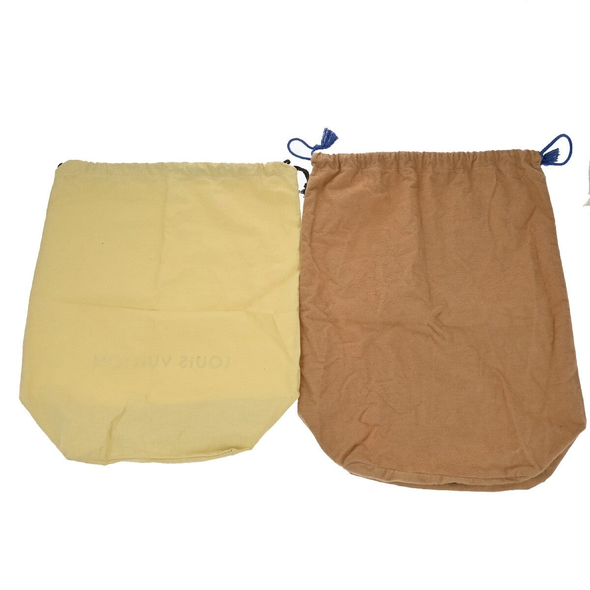 LOUIS VUITTON Logo 10 Set Dust Bag Drawstring Canvas Cotton Beige Brown 09EE136
