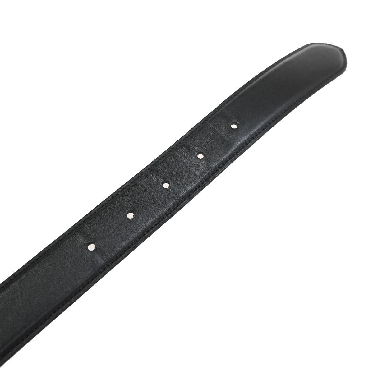 MUST DE CARTIER Logo Santos Waist Belt Leather Black GHW SHW France 66YH979
