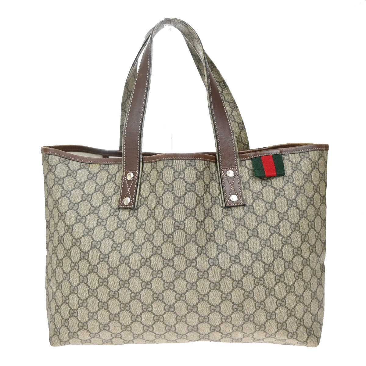 GUCCI Logo Sherry GG Pattern Shoulder Bag Supreme Leather Brown Italy 35KP550