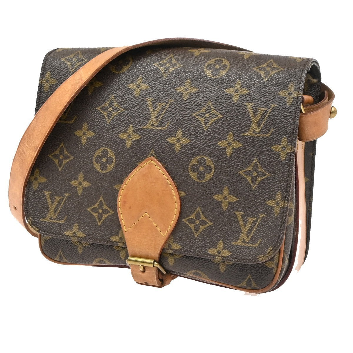 LOUIS VUITTON Cartouchiere MM Shoulder Bag Monogram Leather Brown M51253 89PA078
