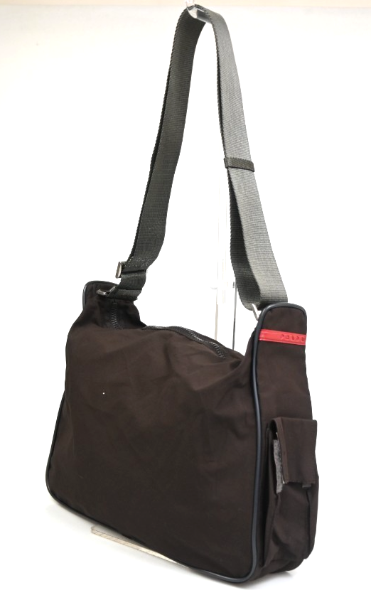 PRADA  Sport Line Shoulder Crossbody Bag Nylon Leather Canvas Brown SHW 01KD085