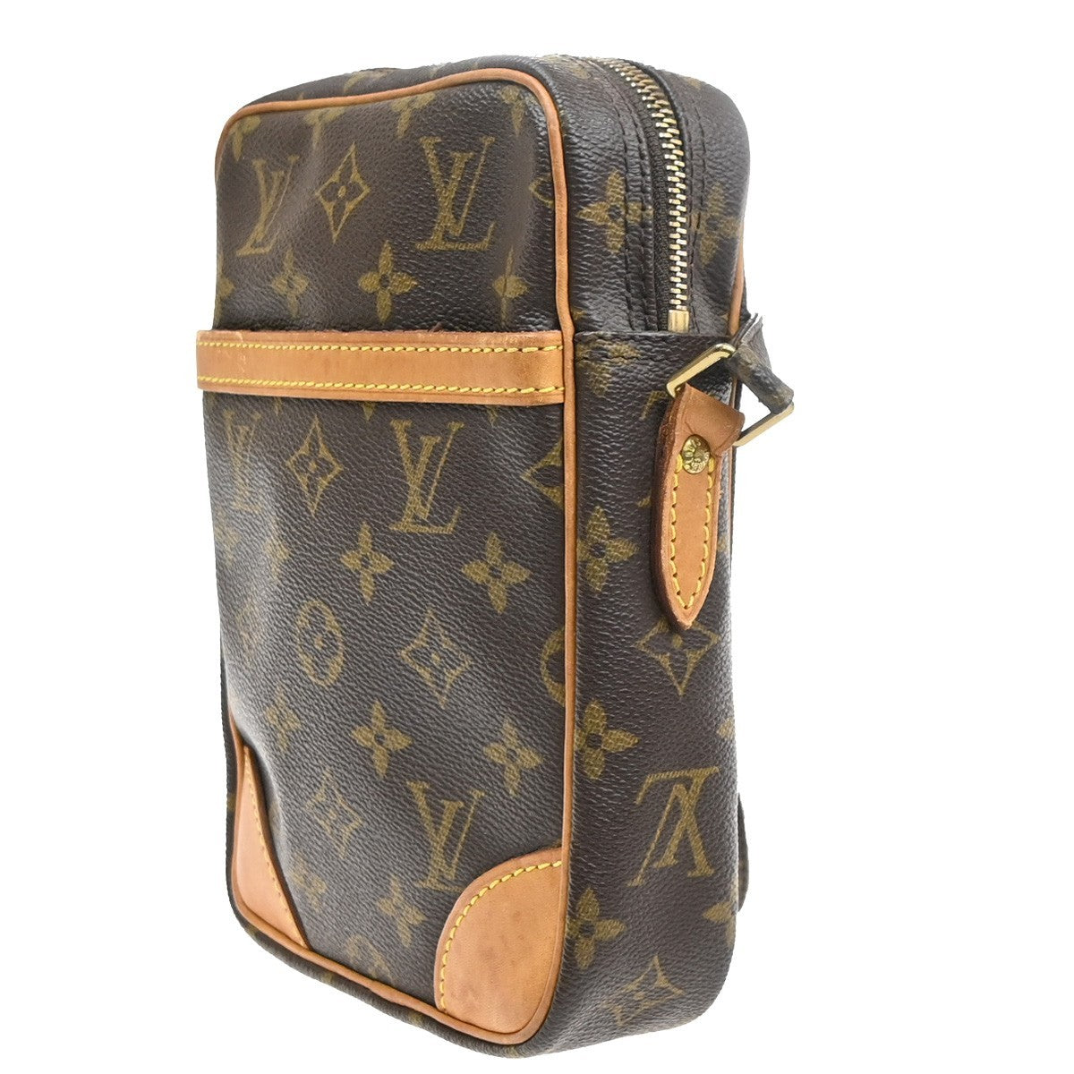 LOUIS VUITTON Danube Shoulder Bag Monogram Leather Brown France M45266 82MA537