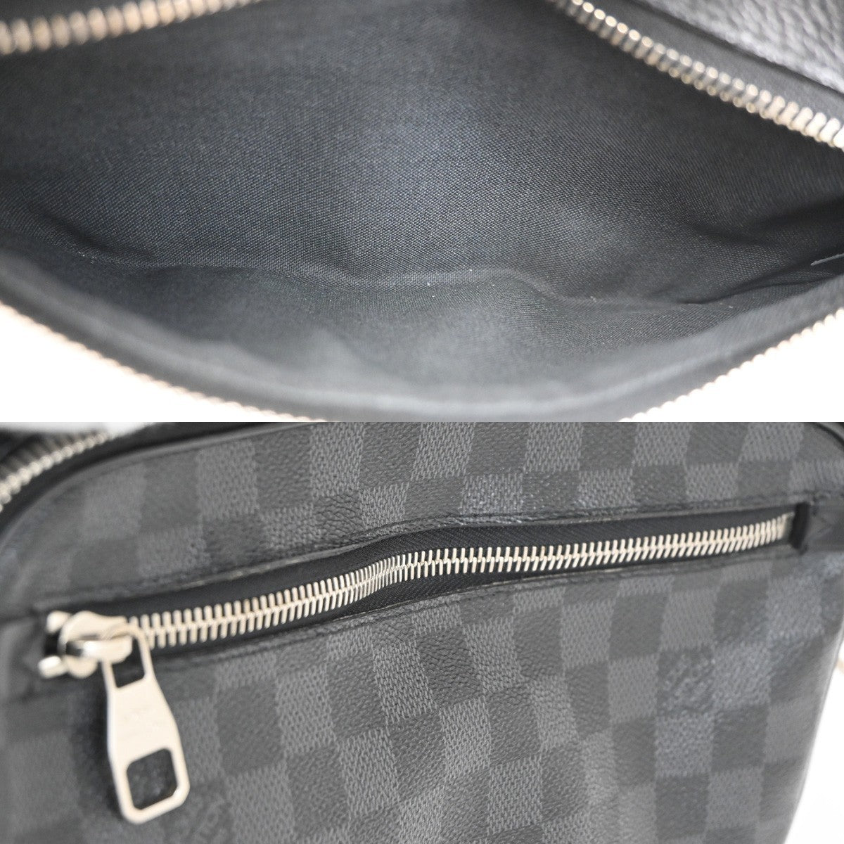 LOUIS VUITTON Ambler Shoulder bag Damier Graphite Leather Black N41289 55RQ063