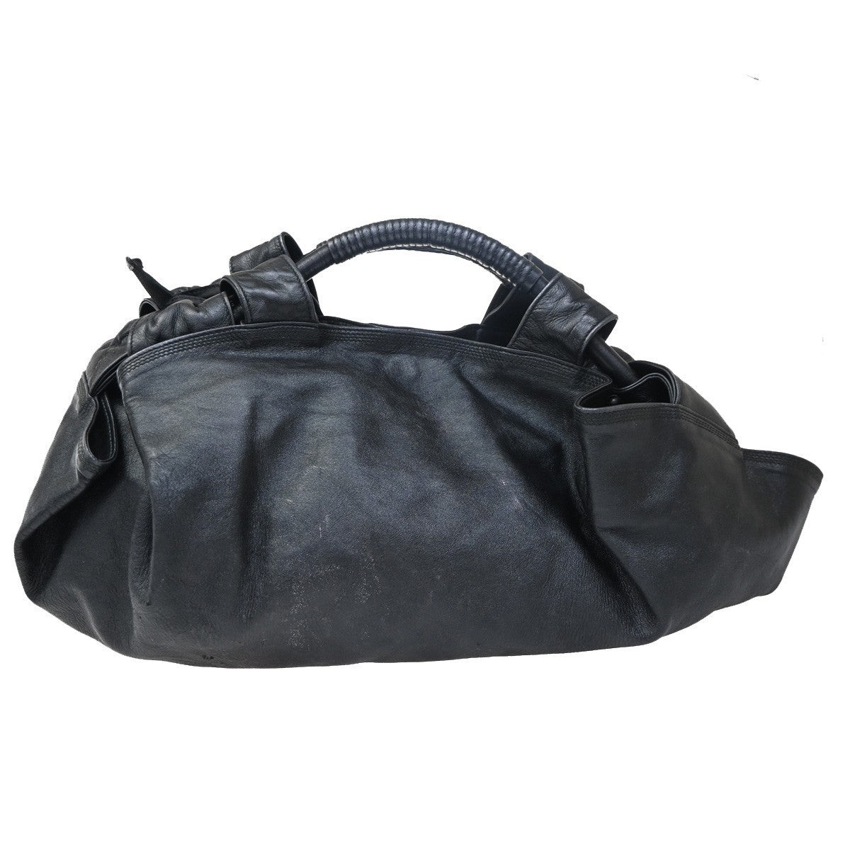 LOEWE Logo Anagram Nappa Aire Hand Bag Leather Black SHW Spain 88EG241