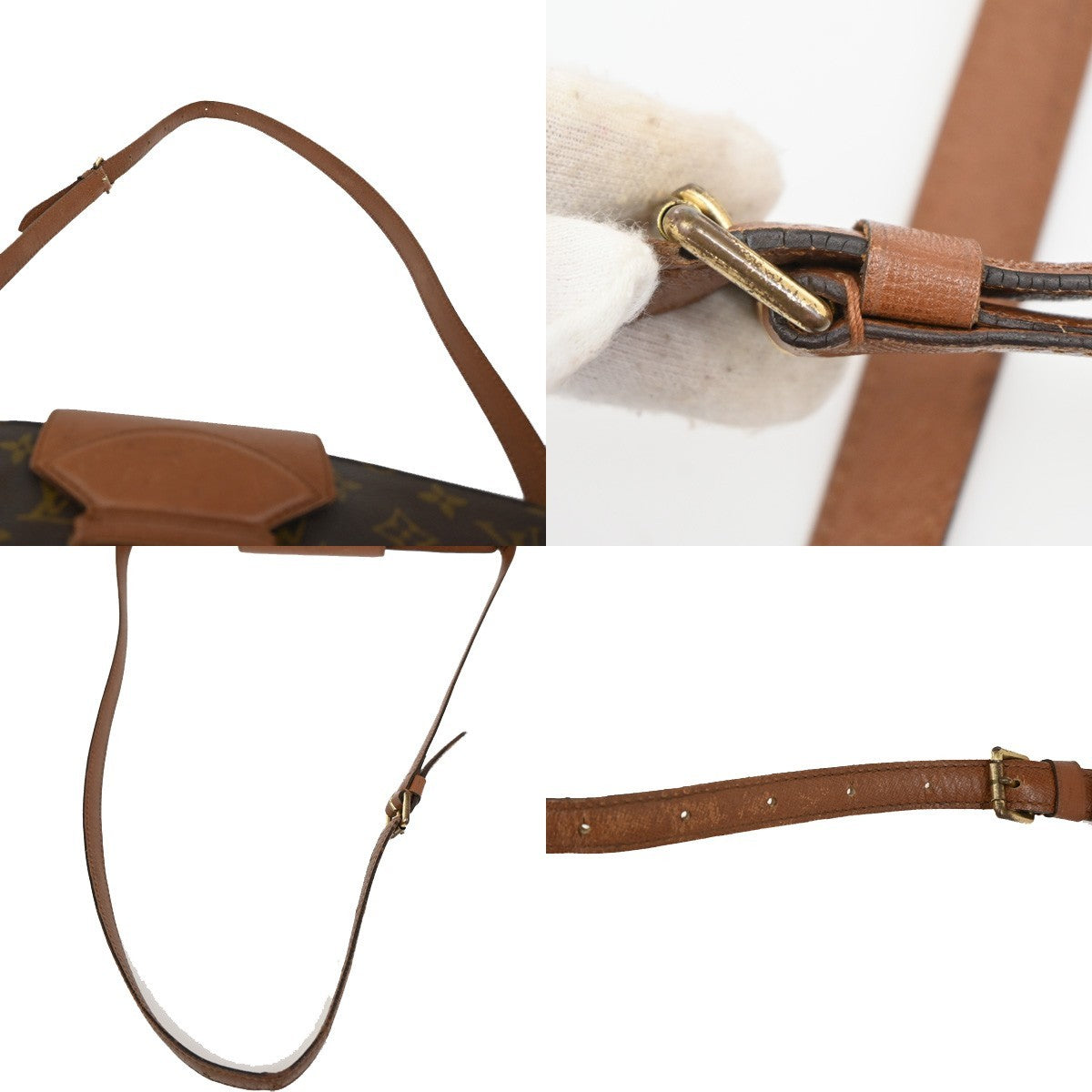 LOUIS VUITTON Courcelles Shoulder Bag Monogram Leather Brown M51375 30KB628