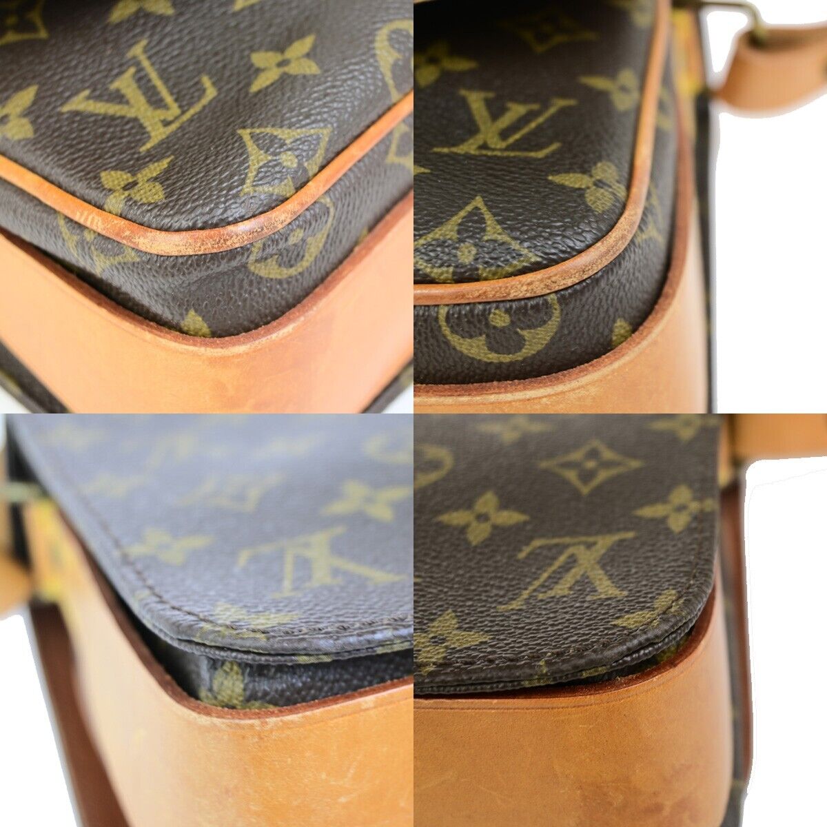 LOUIS VUITTON Cartouchiere MM Shoulder Bag Monogram Leather Brown M51253 85EC880