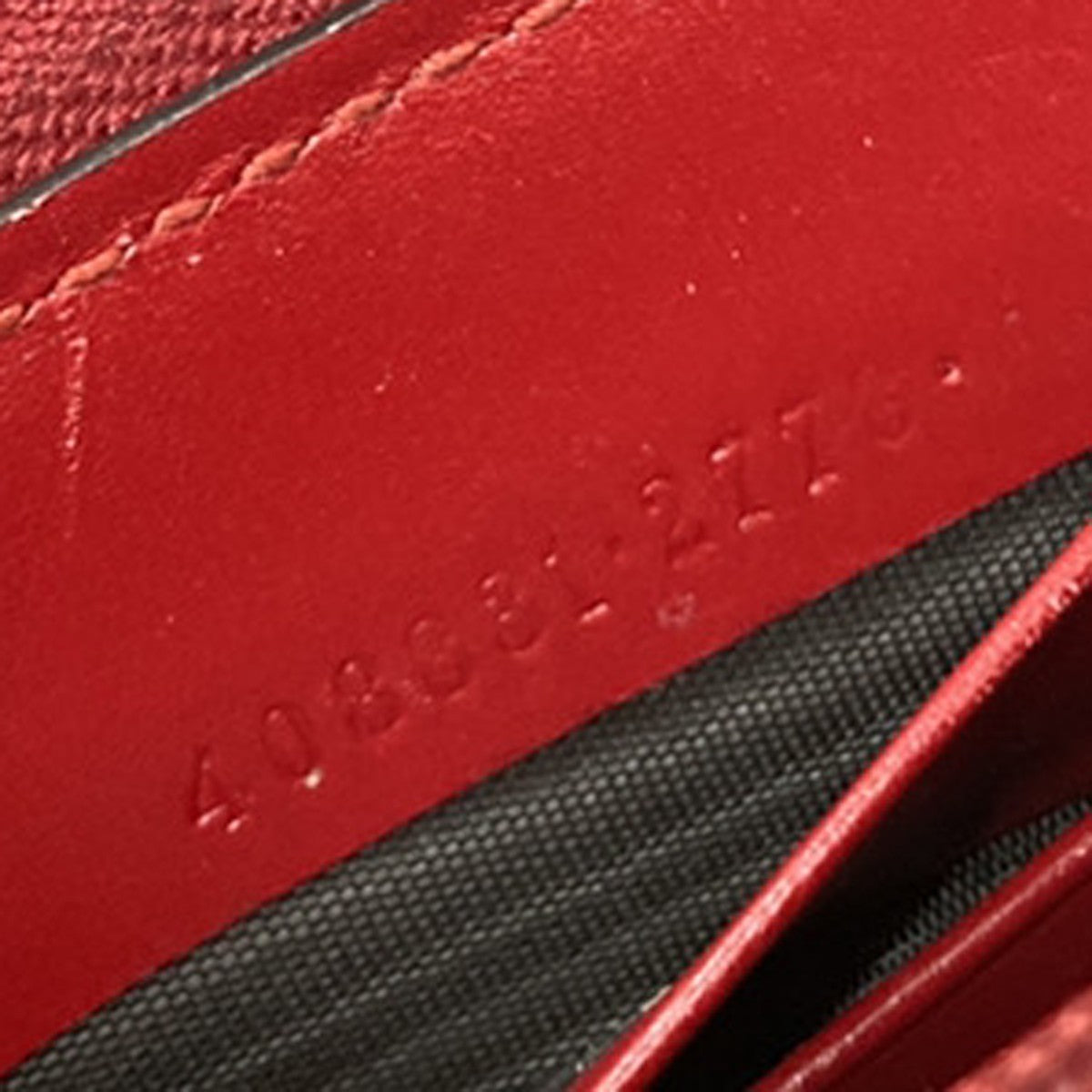 GUCCI Logo Guccissima GG Pattern Long Zipper Around Wallet Leather Red 35EG388