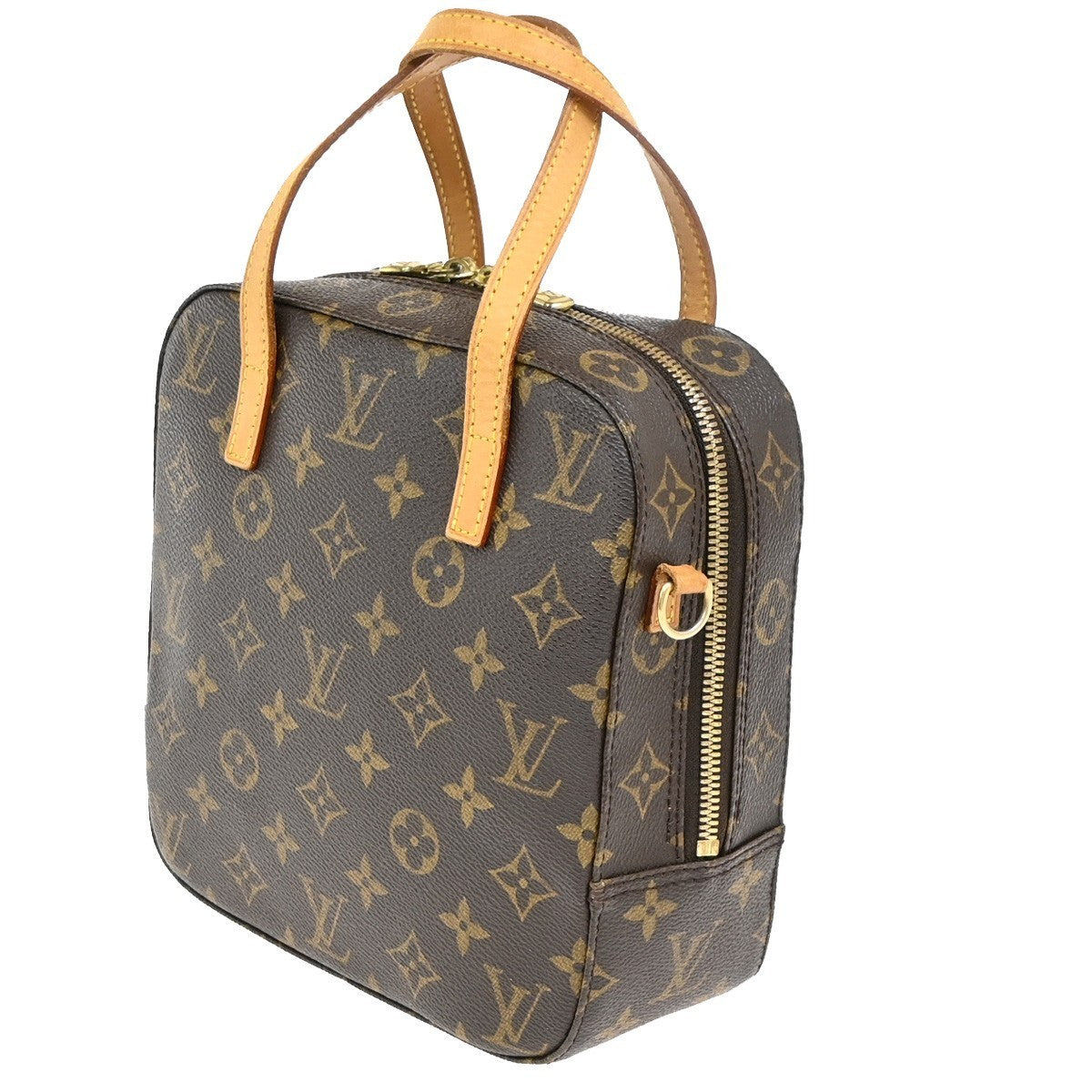 LOUIS VUITTON Logo Spontini Hand Bag Monogram Leather Brown M47500 87KC234