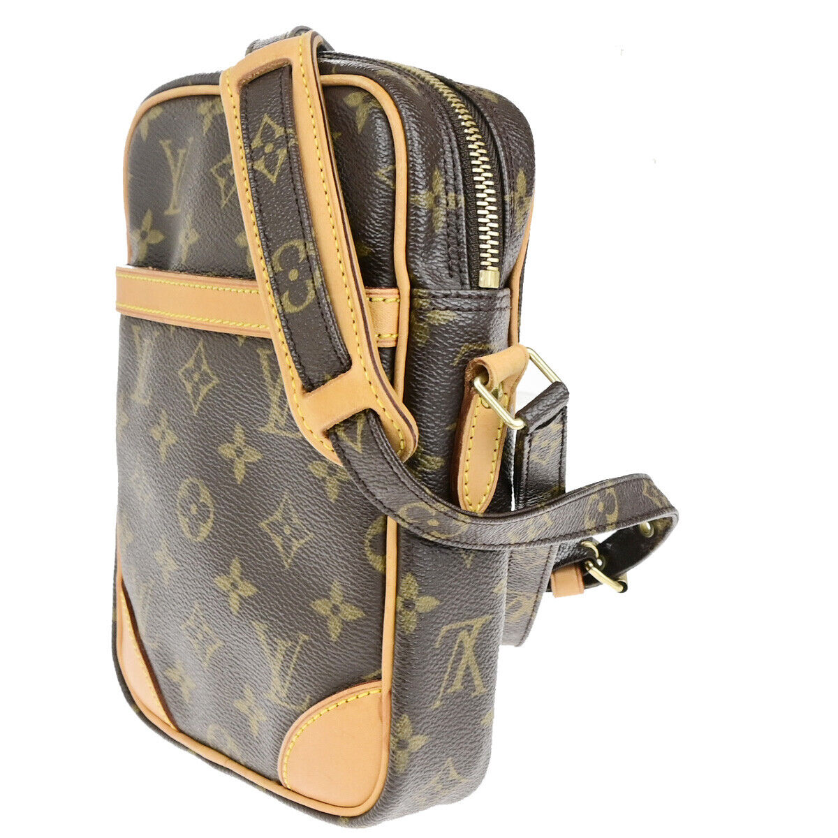 LOUIS VUITTON Danube Shoulder Bag Monogram Leather Brown France M45266 85RF202