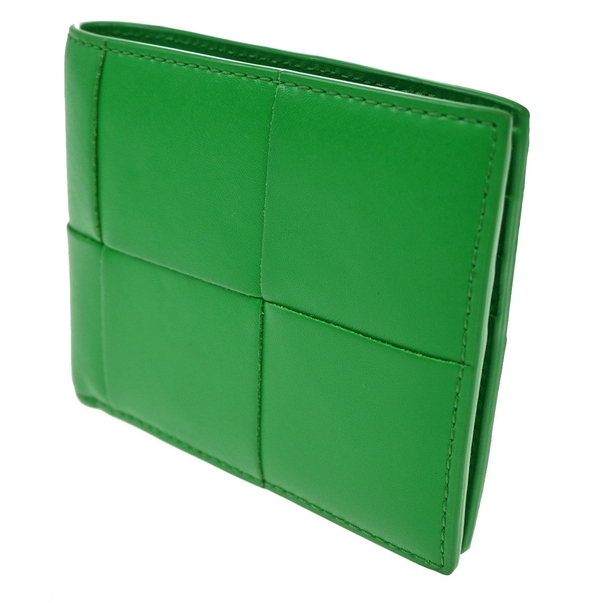 BOTTEGA VENETA Logo Intrecciato Bifold Wallet Purse Leather Green Italy 87RL575