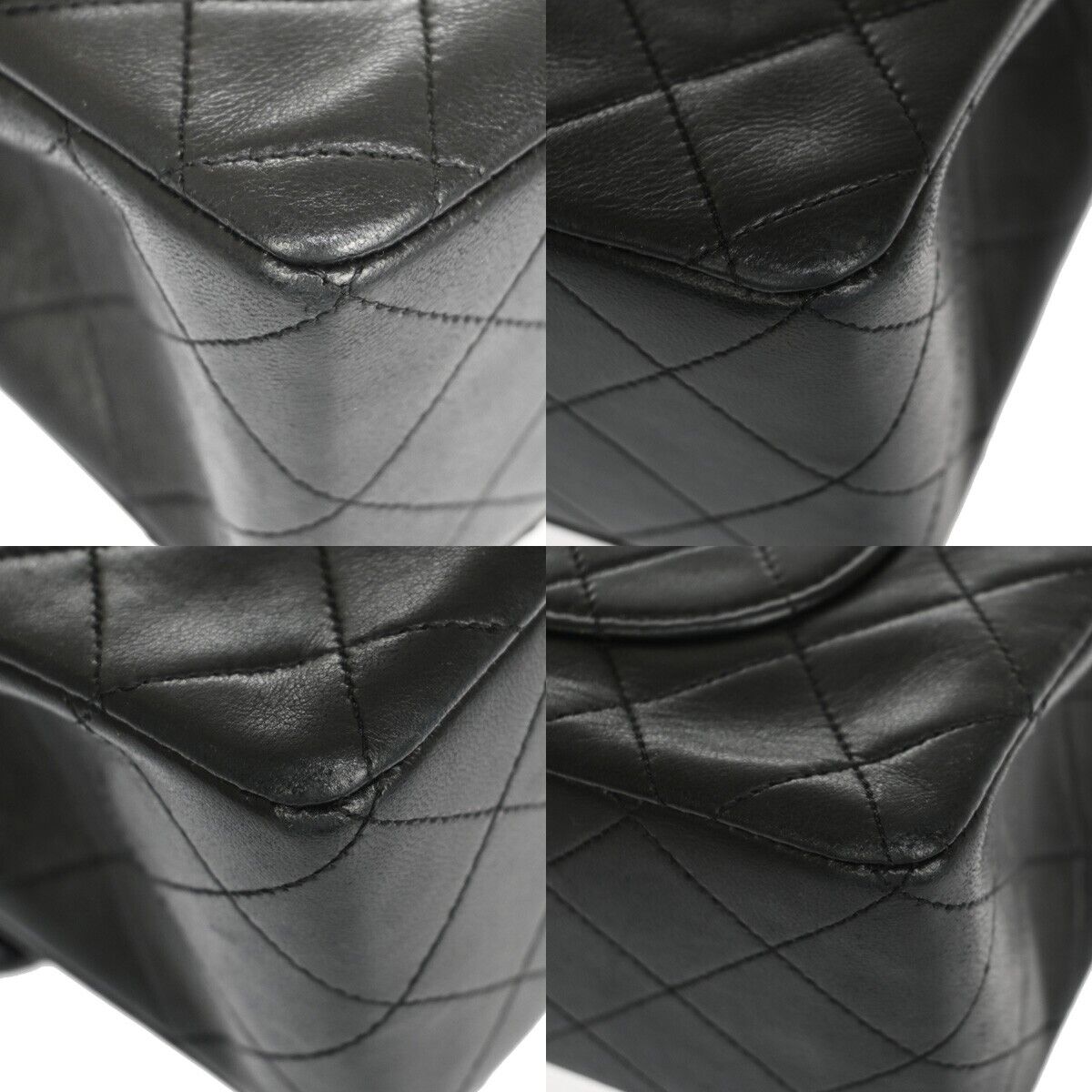 CHANEL CC Logo Matelasse Chain Shoulder Bag Leather Black GHW Vintage 880RJ132