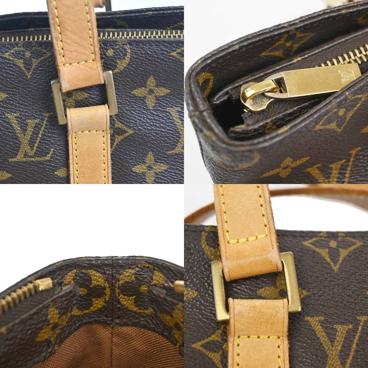 LOUIS VUITTON Cabas Piano Shoulder Bag Monogram Leather Brown M51148 11ZA348