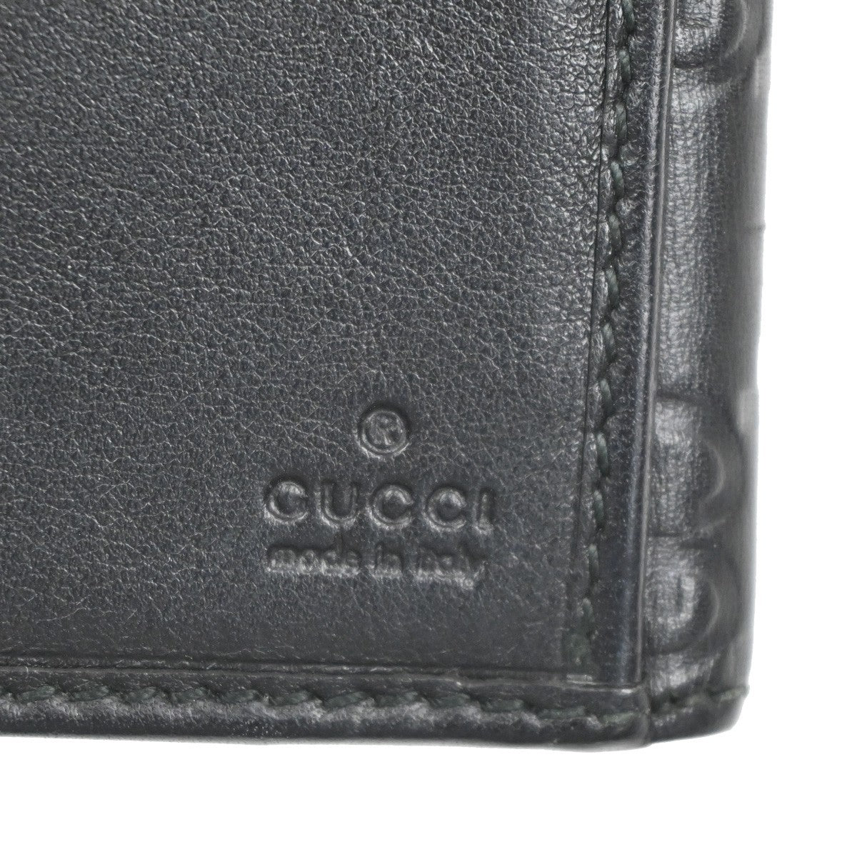 GUCCI Logo Guccissima GG Lovely Heart Bifold Long Wallet Leather Black 02KD033