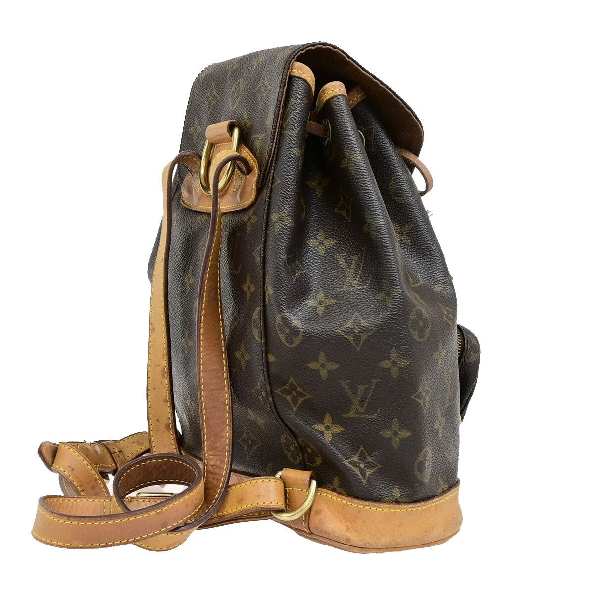 LOUIS VUITTON Montsouris MM Backpack Bag Monogram Leather Brown M51136 75EE122