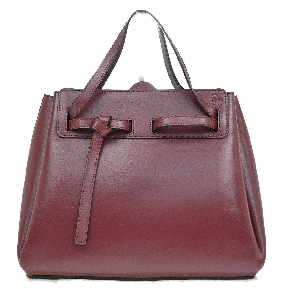 LOEWE Logo Lazo 2Way Shoulder Hand Bag Leather Red Spain 25RF683