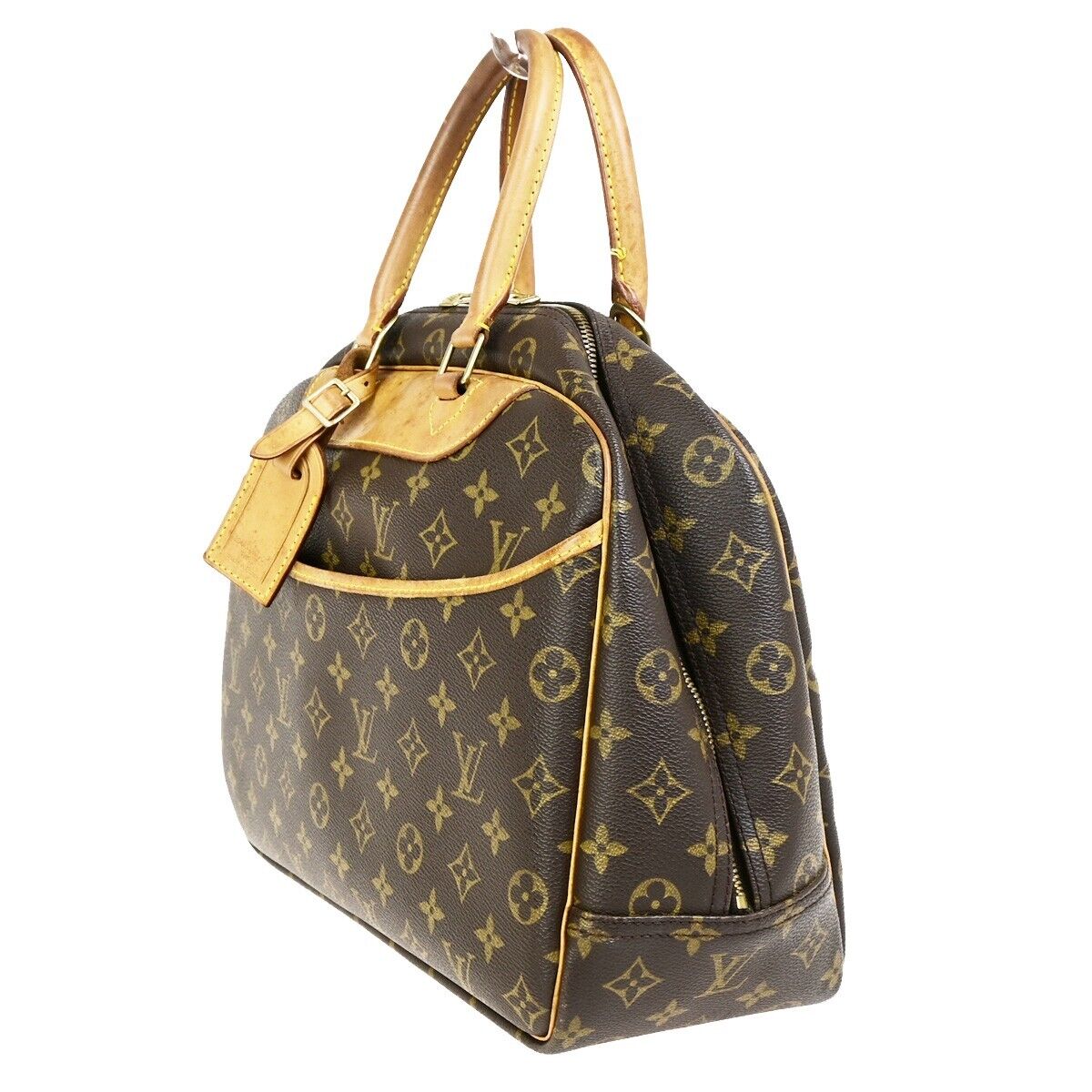 LOUIS VUITTON LV Logo Deauville Hand Bag Monogram Leather Brown M47270 34FB199